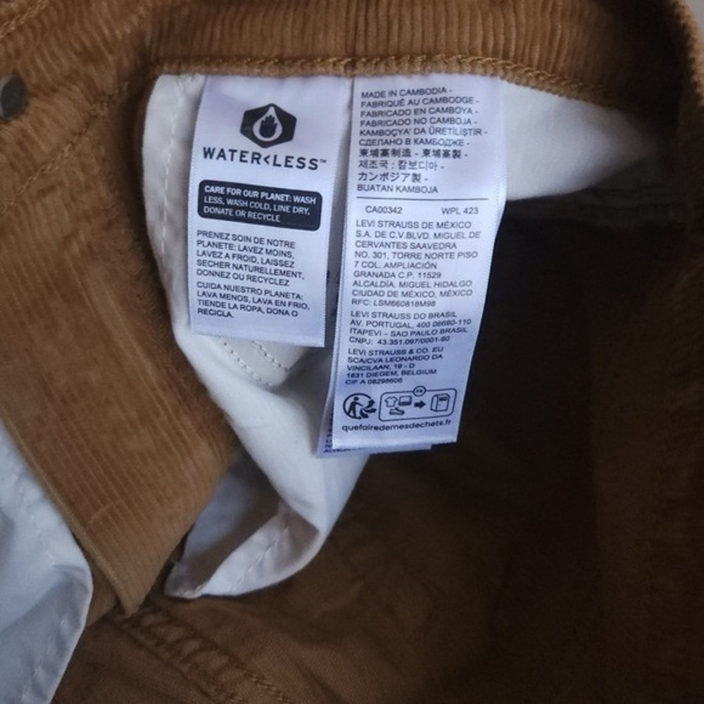 LEVI'S® 94™ Baggy‎ Corduroy Women's Pants Size 24 Camel Tan NWT - Picture 8 of 9